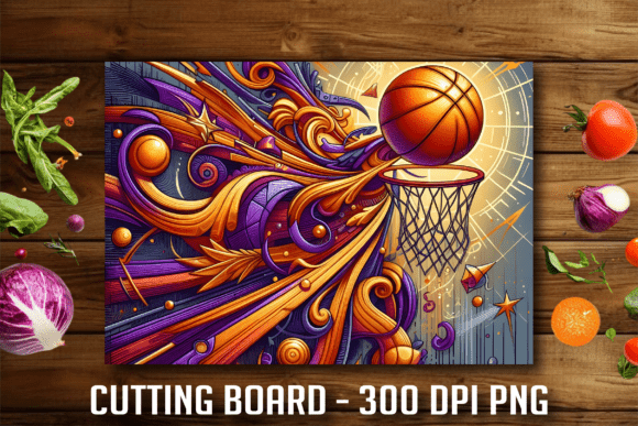 Abstract Basketball Art Cutting Board: Where Sport, Style, and Function Meet in the Kitchen