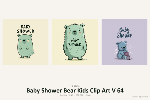 Baby Shower Bear Kids Clip Art V64: A Creative Powerhouse for Makers and Designers