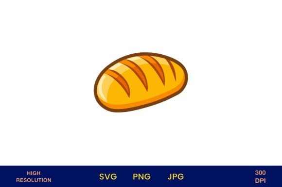 Bright Yellow Bread Loaf Icon Design