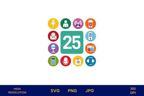 Colorful Icons Symbolizing Communication
