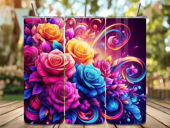 Colorful Radiant Rose 20oz Tumbler Wrap