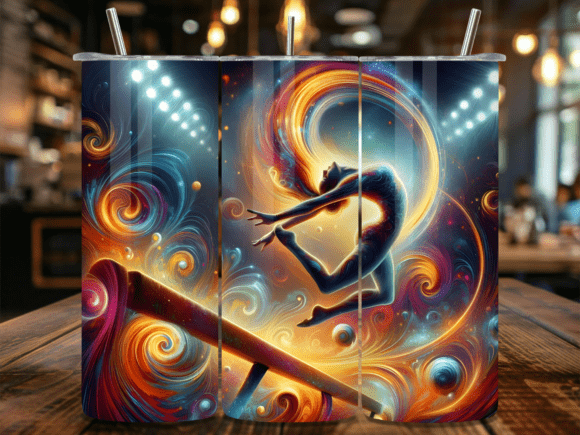 Cosmic Balance Beam Gymnast Tumbler: A Thoughtful Design for Gymnastics Enthusiasts and Creators
