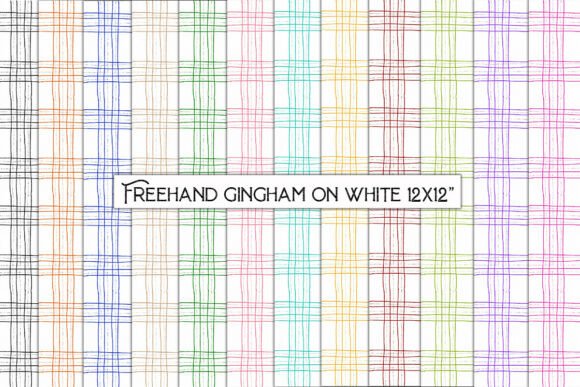 Freehand Gingham on White