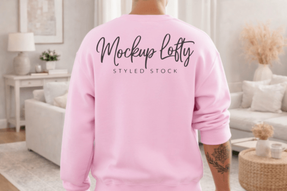Gildan 18000 Light Pink Mockup