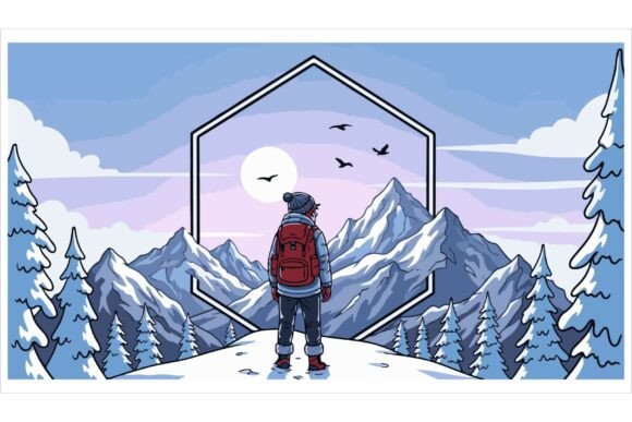 Hikers in Mountain Landscapes Freebie