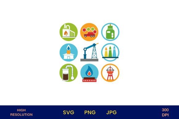Industrial and Energy Icons Set