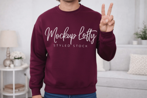 Maroon Gildan 18000 Sweatshirt Mockup: Present Your Designs with Confidence and Clarity