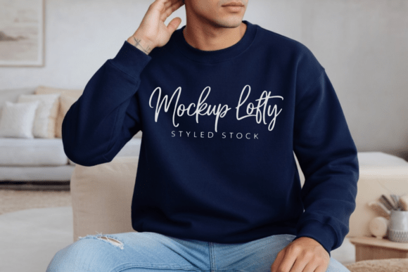 Navy Gildan 18000 Sweatshirt MockupGilda: A Practical Guide for Design Presentations