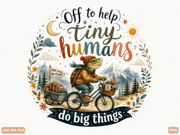 Off to Help Tiny Humans PNG
