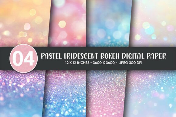 Pastel Iridescent Bokeh Digital Paper