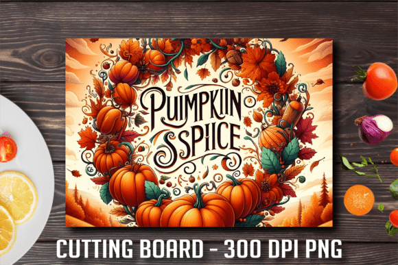 Pumpkin Spice Autumn Cutting Board