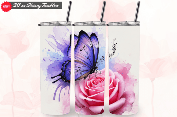 Purple Butterfly Rose 20oz Tumbler Wraps: A Smart Choice for Sublimation Makers