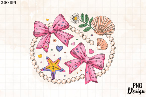 Starfish Bow PNG Coquette Beach DTF: Effortless Design Meets Coastal Charm