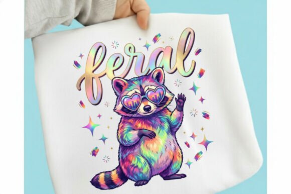 Summer Raccoon Preppy Hand Drawn PNG