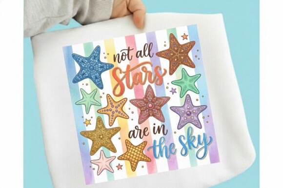 Summer Starfish Preppy Hand Drawn PNG