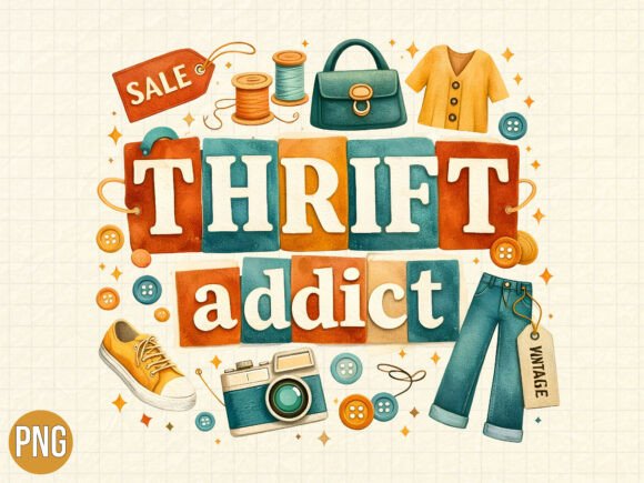 Thrift Addict Vintage Retro Sublimation