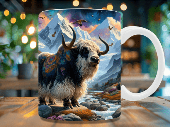 Tribal Mystic Yak Snow Peaks Mug Wrap