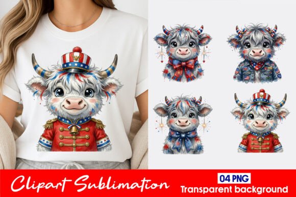 USA Cow Clipart PNG