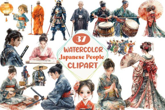 Vintage Japanese People Digital Design Collection