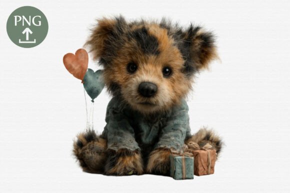 Whimsical Birthday Teddy Bear Clipart